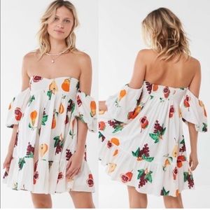 Urban puff sleeve fruit dress